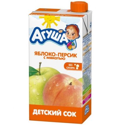 Агуша Сок с мякотью Яблоко-персик (500мл)