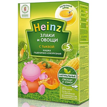 Heinz Кашка пшенично-кукурузная с тыквой (200гр)