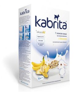 Каша Kabrita 7 злаков с бананом на козьем молоке, 180гр