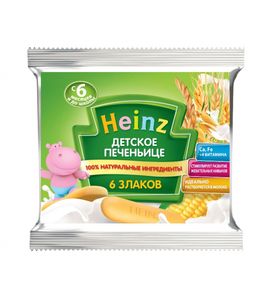 Heinz Детское печеньице "6 злаков" (60гр) сашет