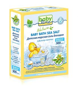 Детская морская соль Babyline для ванн, с чередой, 500гр
