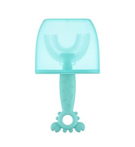 ROXY-KIDS Зубная щетка-массажер "Крабик" с футляром, цвет голубой