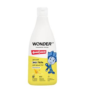 WonderLab 94041 Экогель для душа 2в1 (Банановый рай) Фиксики 0,55л